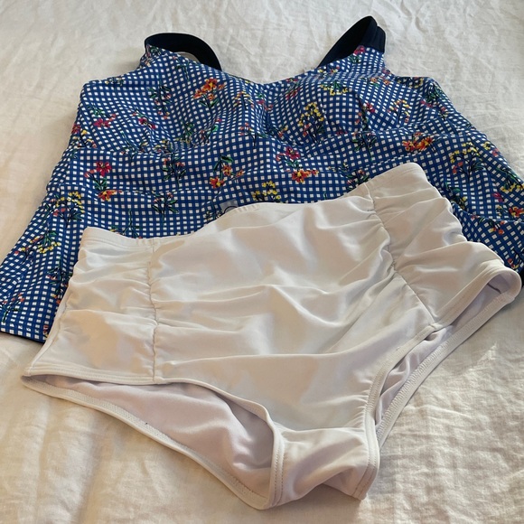 Lands' End Other - Lands' End Blue Floral Bikini Set